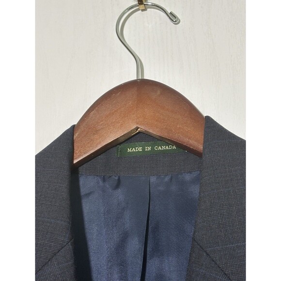Lauren Ralph Lauren Blazer Men's 38R Blue Plaid 100% Wool 2-Button Suit Jacket - Picture 5 of 11